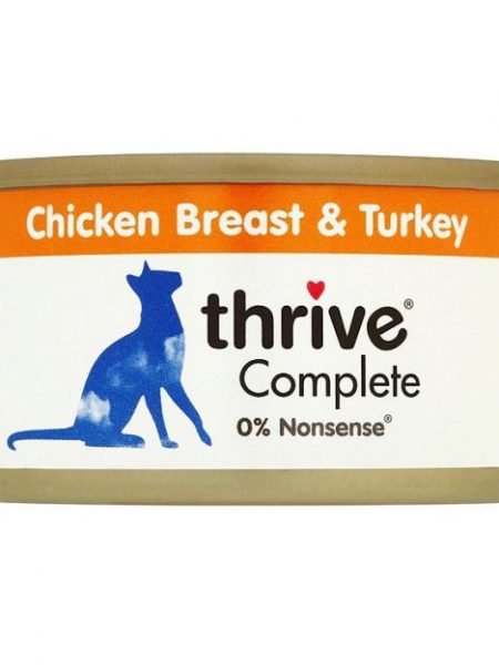 Thrive脆樂芙整全膳食貓罐頭-100%鮮雞胸肉+鮮火雞胸肉(75g)