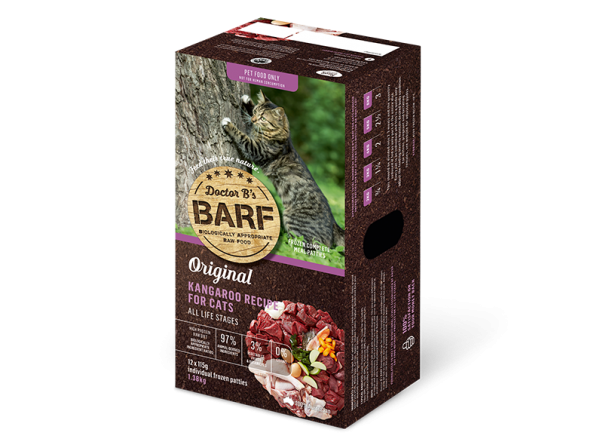 Dr. B (BARF) 急凍生肉貓糧 – 袋鼠肉配方 12片/盒
