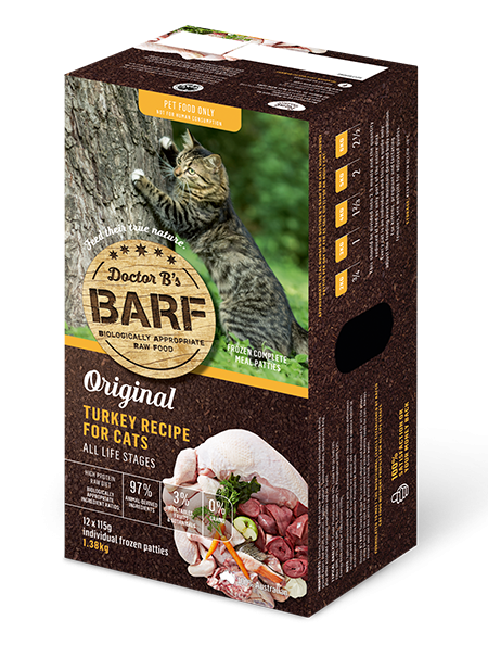 Dr. B (BARF) 急凍生肉貓糧 – 火雞肉配方 12片/盒