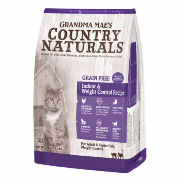 Country Naturals無穀物體重控制去毛球室內貓配方(4,12LB)