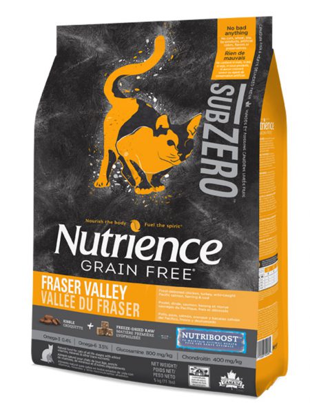 Nutrience SubZero – 頂級雞肉、火雞、海魚、脫水肉粒配方無穀物全貓糧 (5LB / 11LB)